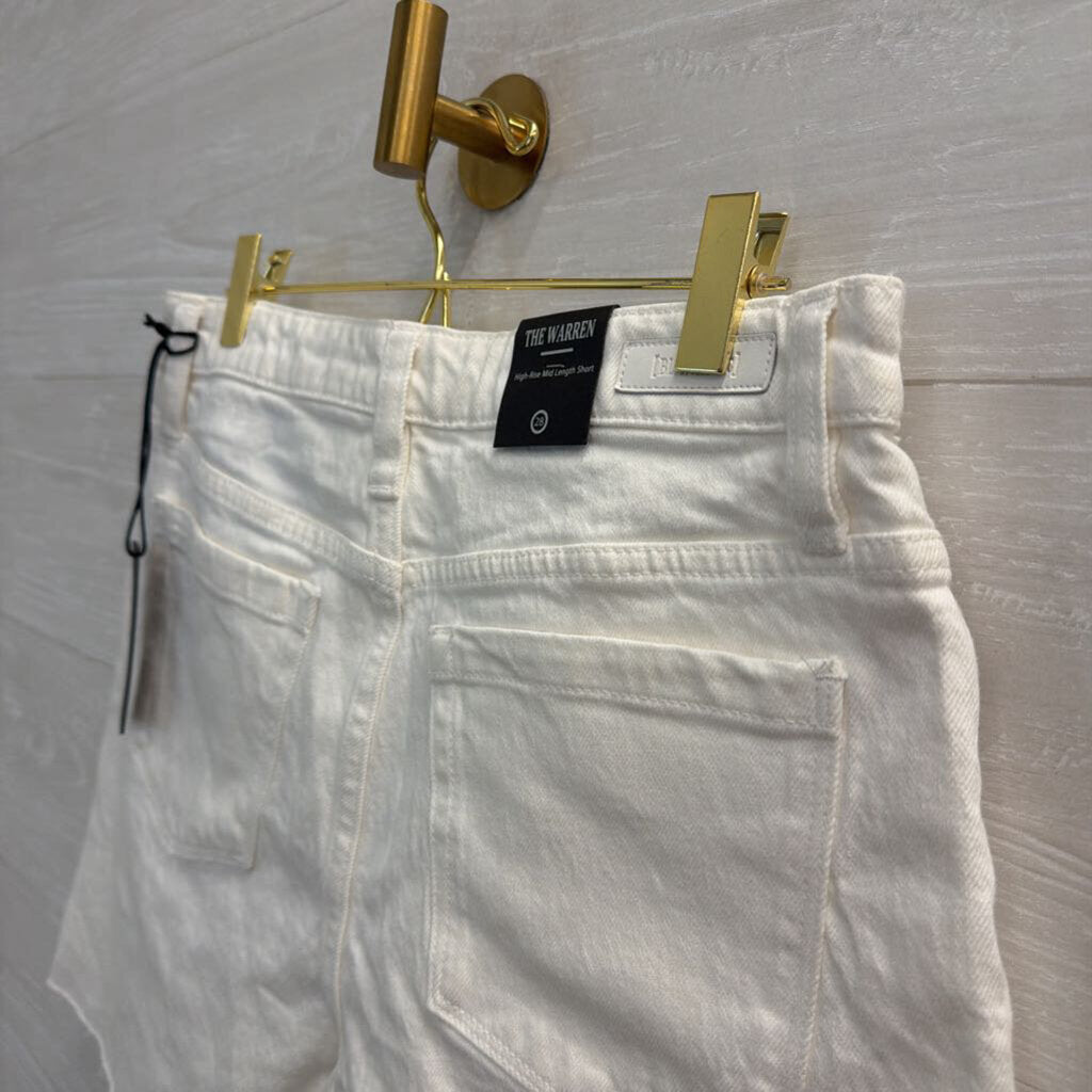 Blank NYC White High Rise Mid Length Shorts 28