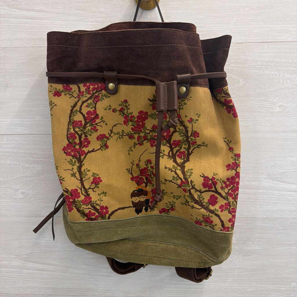 Lucky Brand Canvas/ Suede Print Backpack