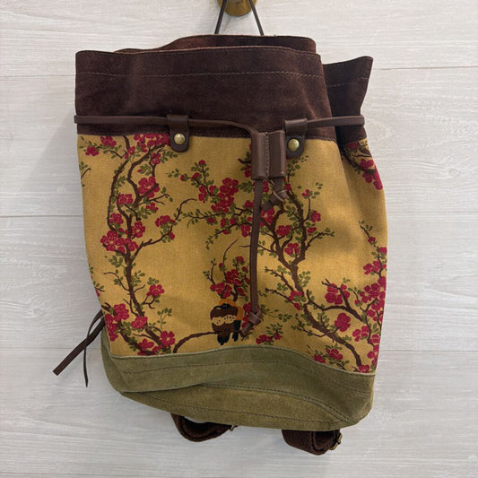 Lucky Brand Canvas/ Suede Print Backpack