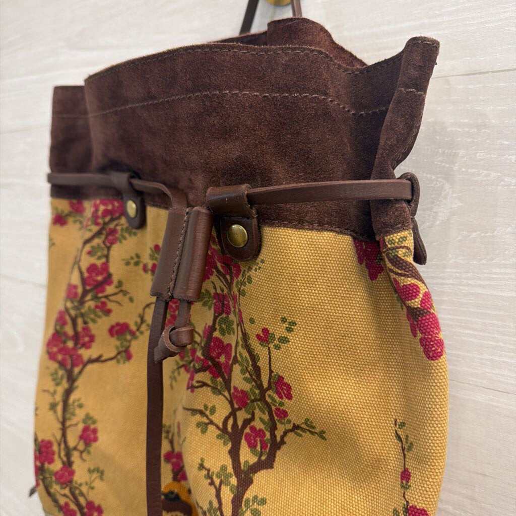 Lucky Brand Canvas/ Suede Print Backpack