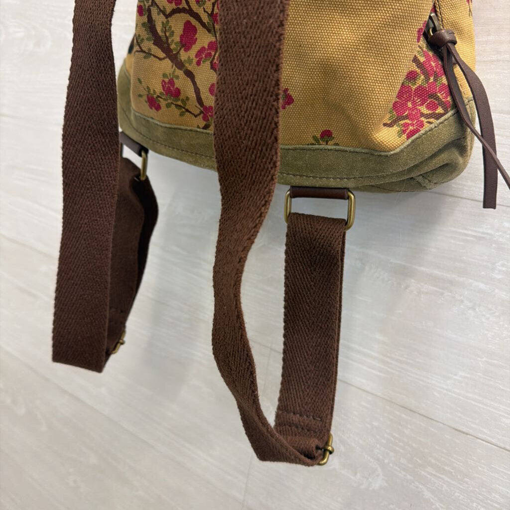 Lucky Brand Canvas/ Suede Print Backpack