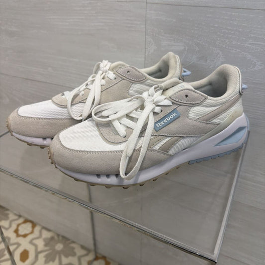Reebok White/ Grey Classic Legacy AZ Sneakers 8.5