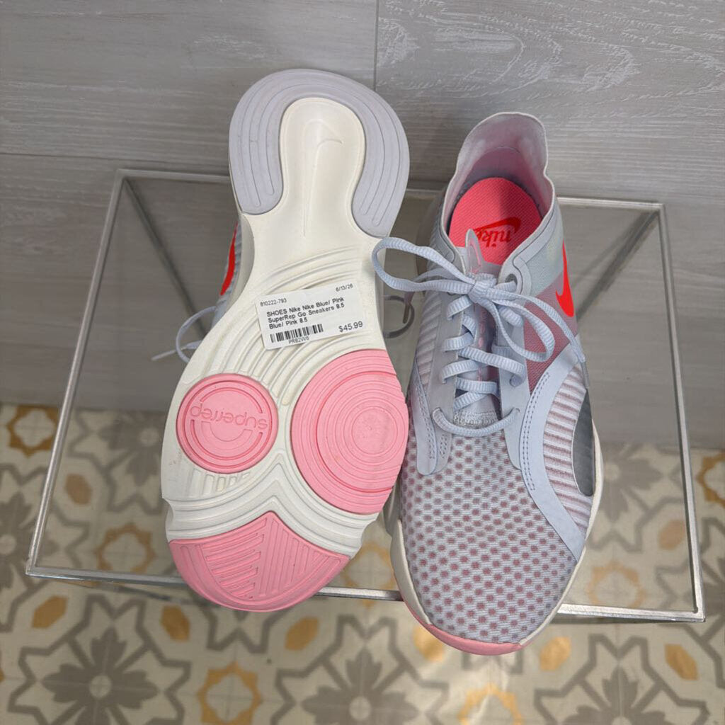 Nike Blue/ Pink SuperRep Go Sneakers 8.5