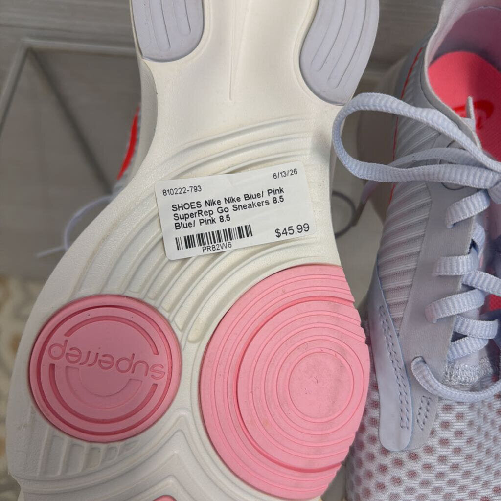 Nike Blue/ Pink SuperRep Go Sneakers 8.5