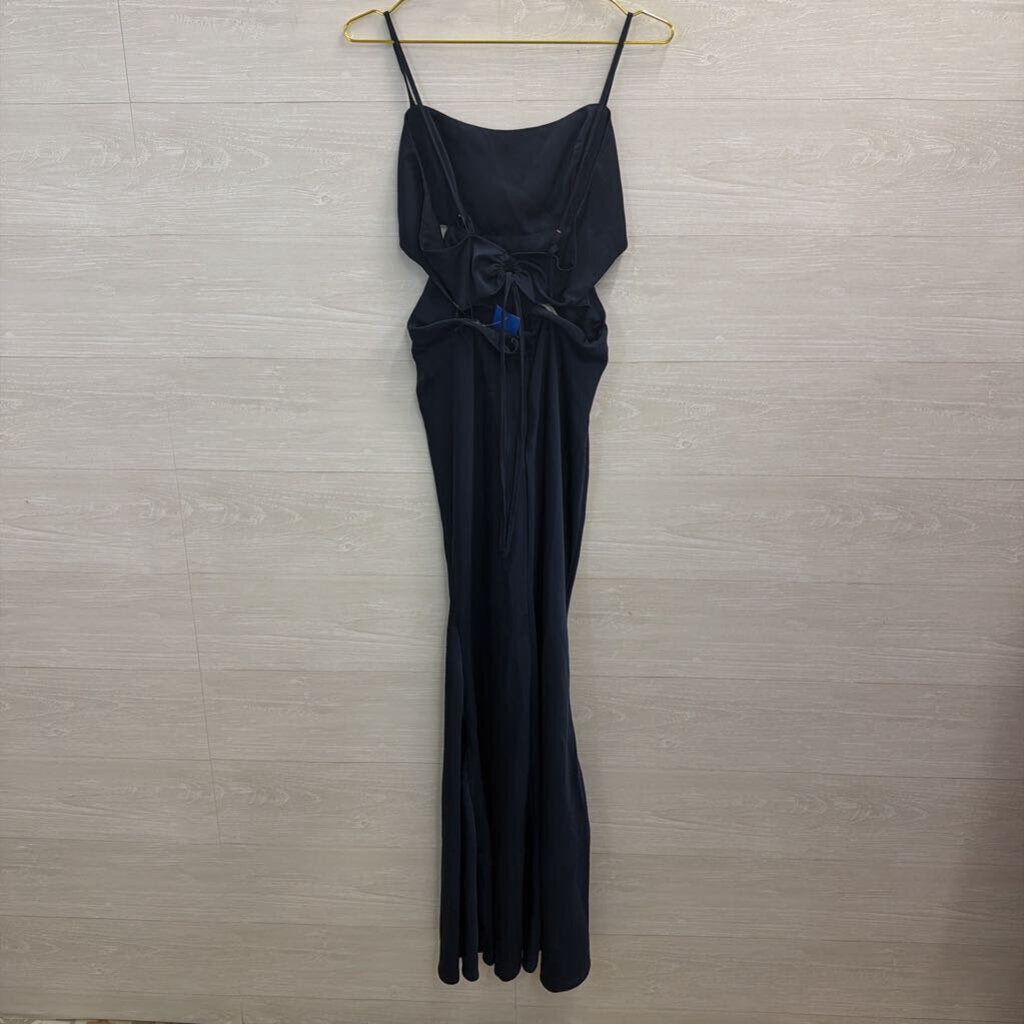 Asos Navy Silky Maxi Dress 10