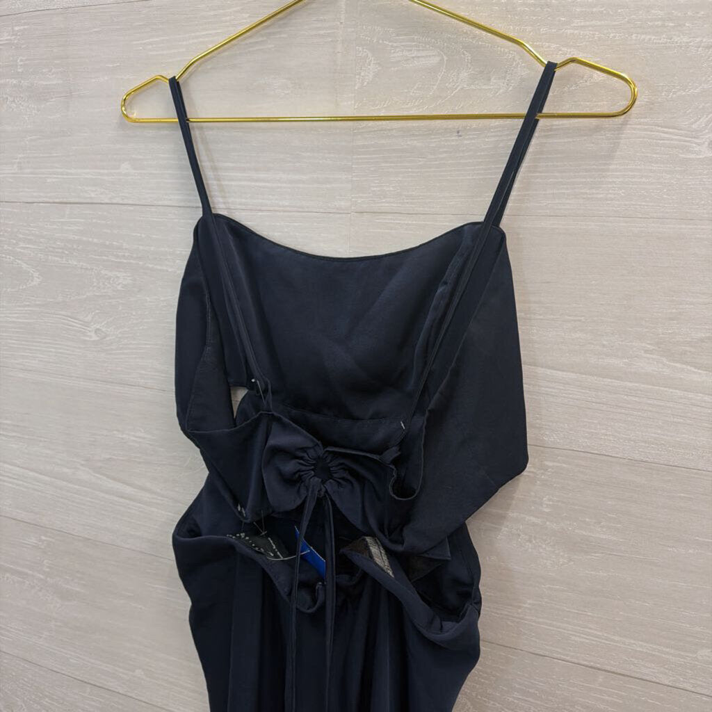 Asos Navy Silky Maxi Dress 10
