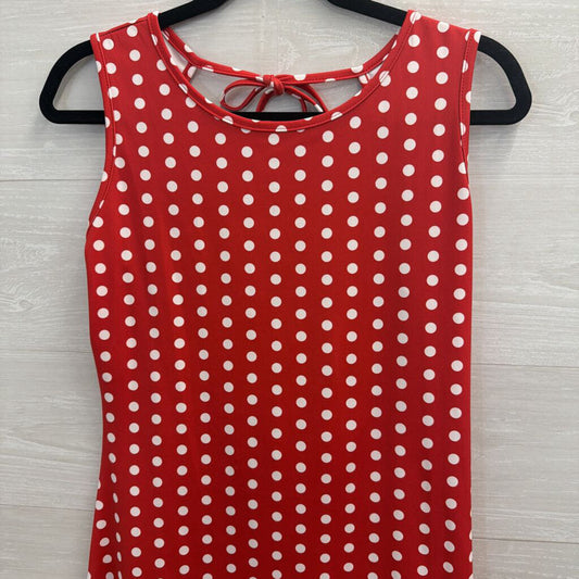 Red/ White Polka Dot Sleeveless Dress Large