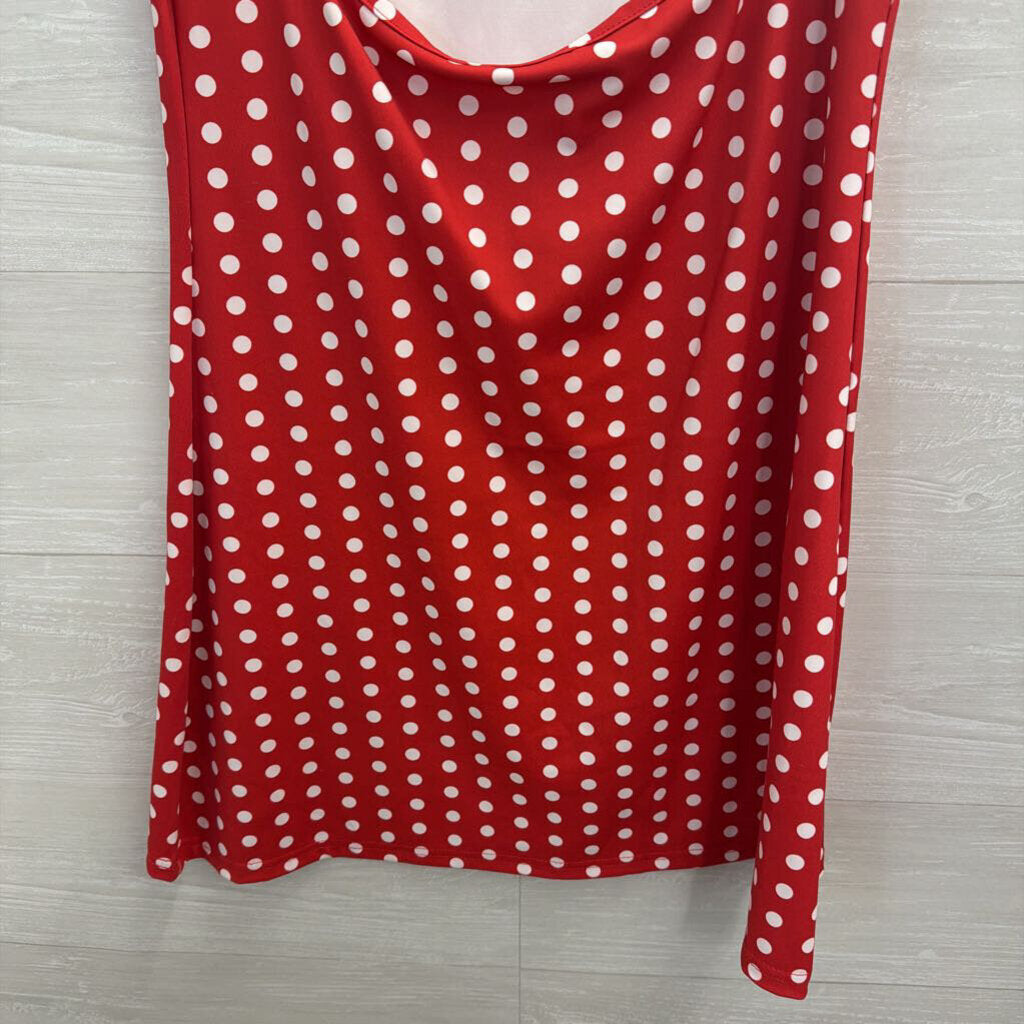Red/ White Polka Dot Sleeveless Dress Large