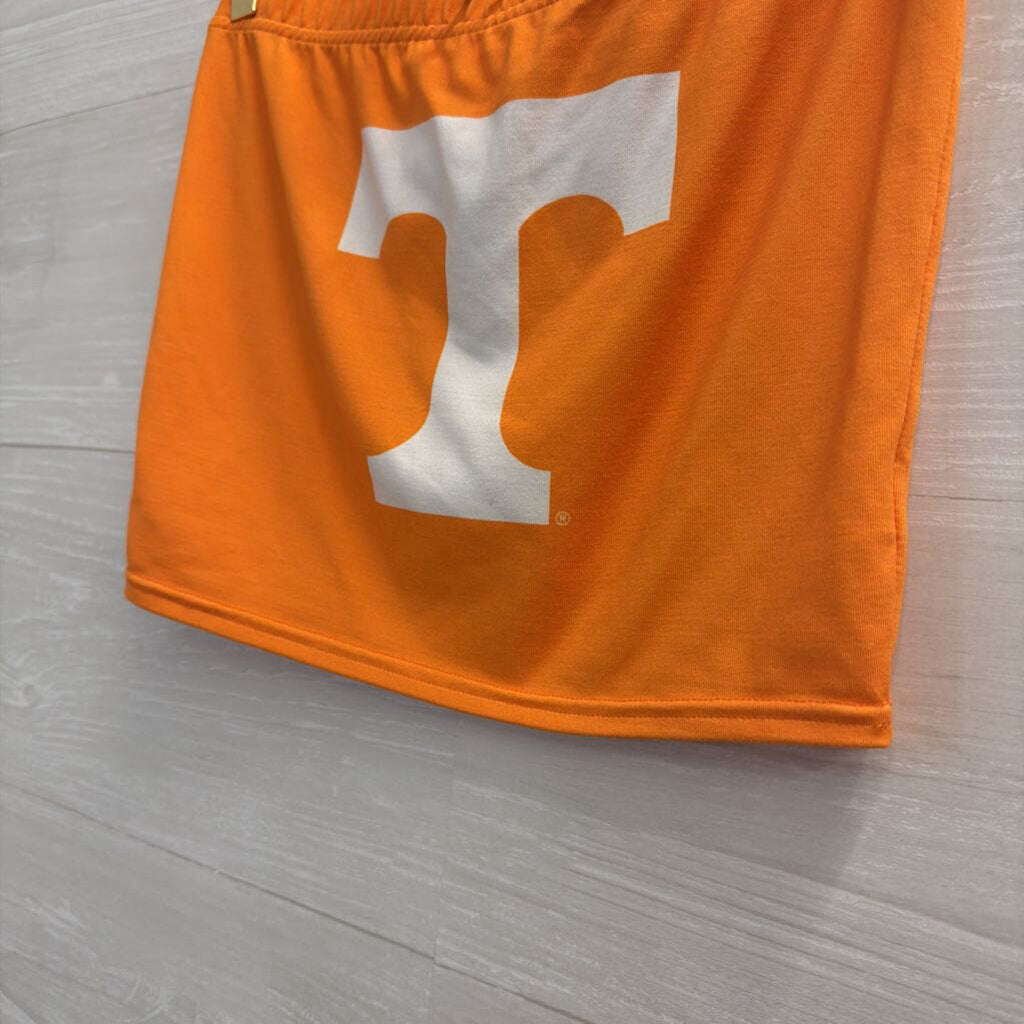 Orange/ White Strapless Tennessee Top Small