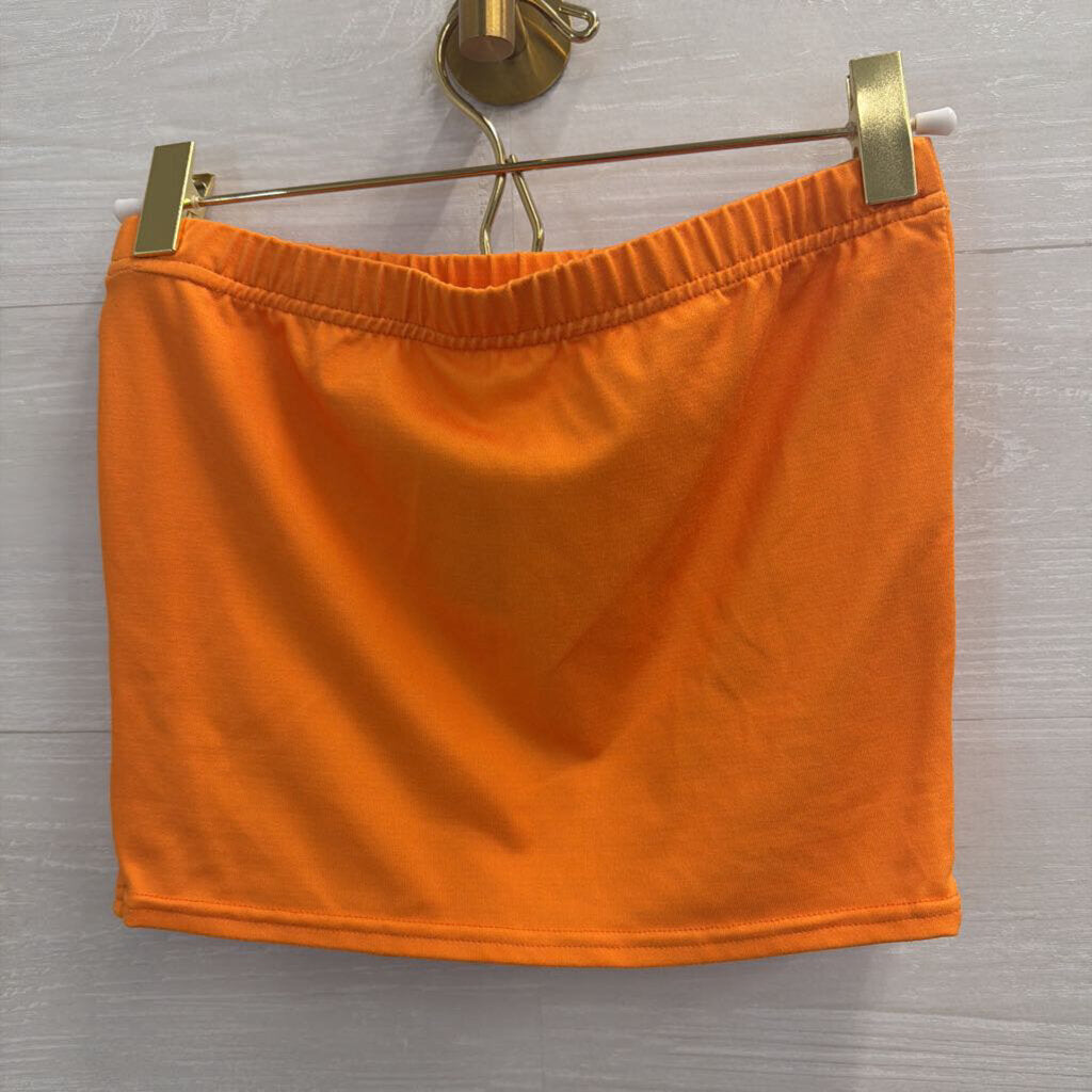 Orange/ White Strapless Tennessee Top Small