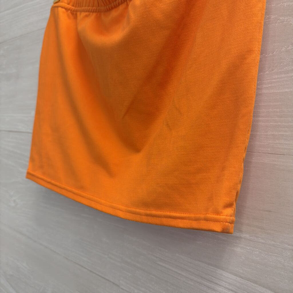 Orange/ White Strapless Tennessee Top Small