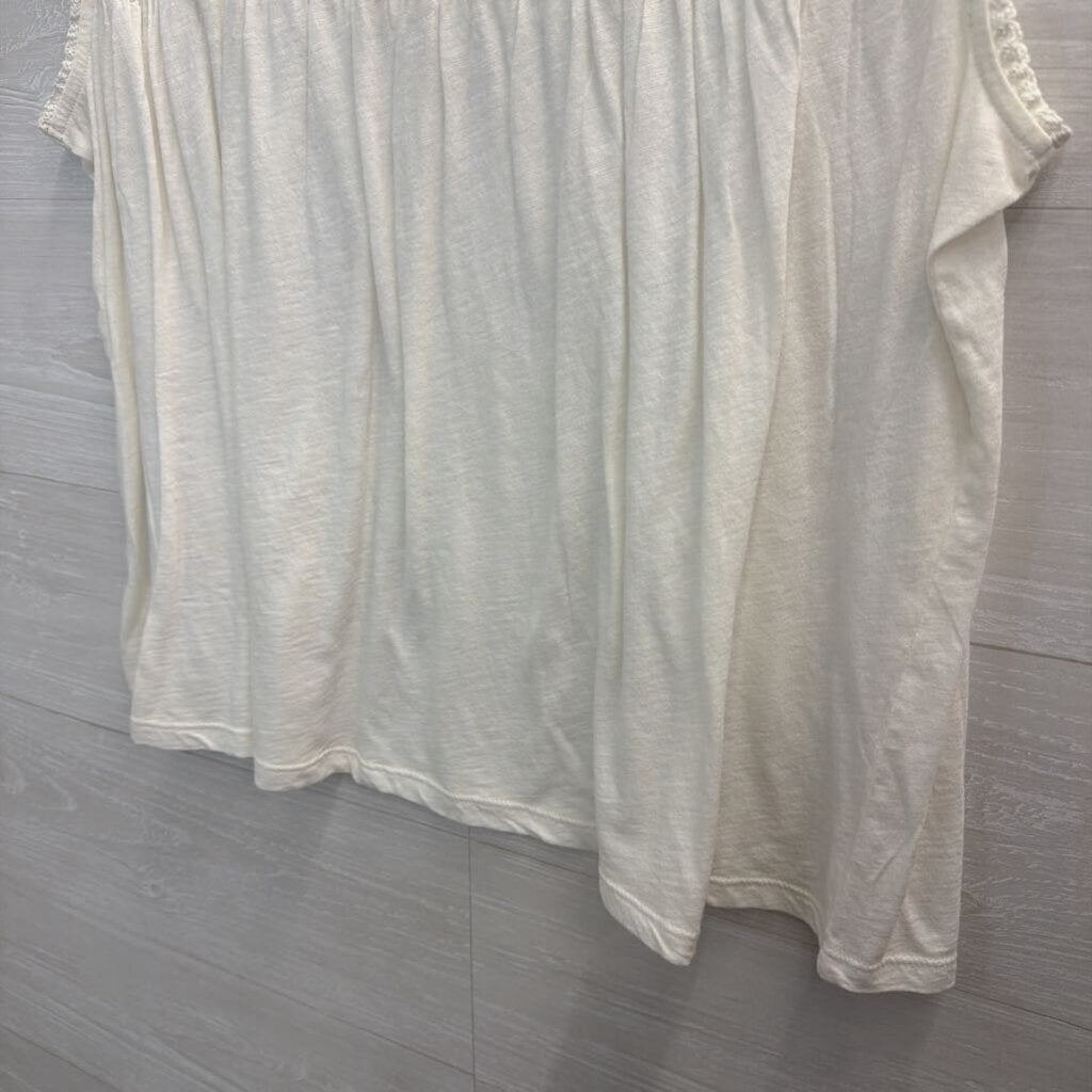 Lucky Brand White Embroidered Detail Tank Top Extra Large