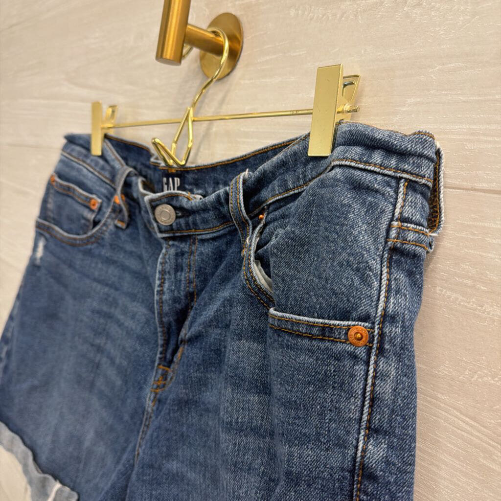 Gap Dark Wash Distressed Denim Shorts 32