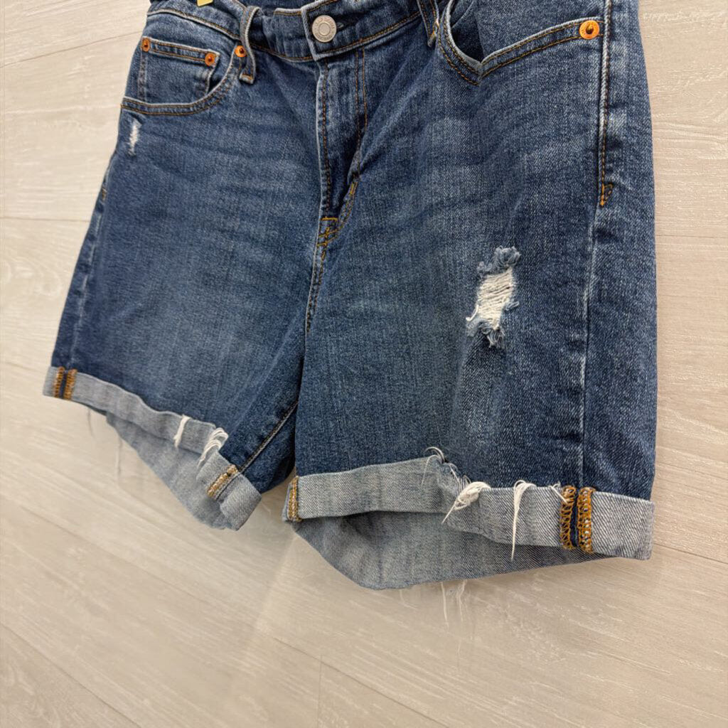Gap Dark Wash Distressed Denim Shorts 32