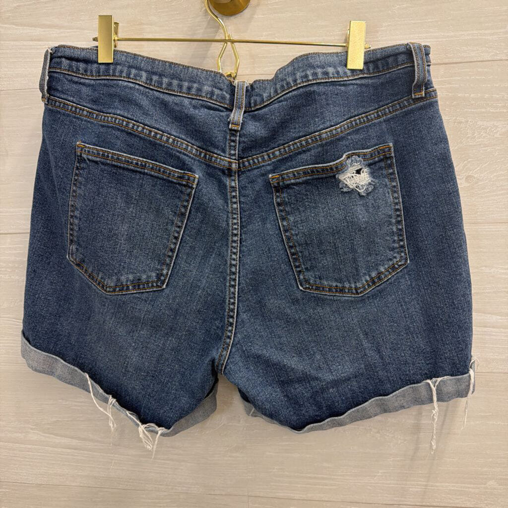 Gap Dark Wash Distressed Denim Shorts 32