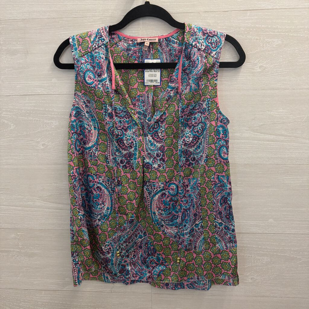 Juicy Couture Pink/ Multi Print Tank Top Extra Small