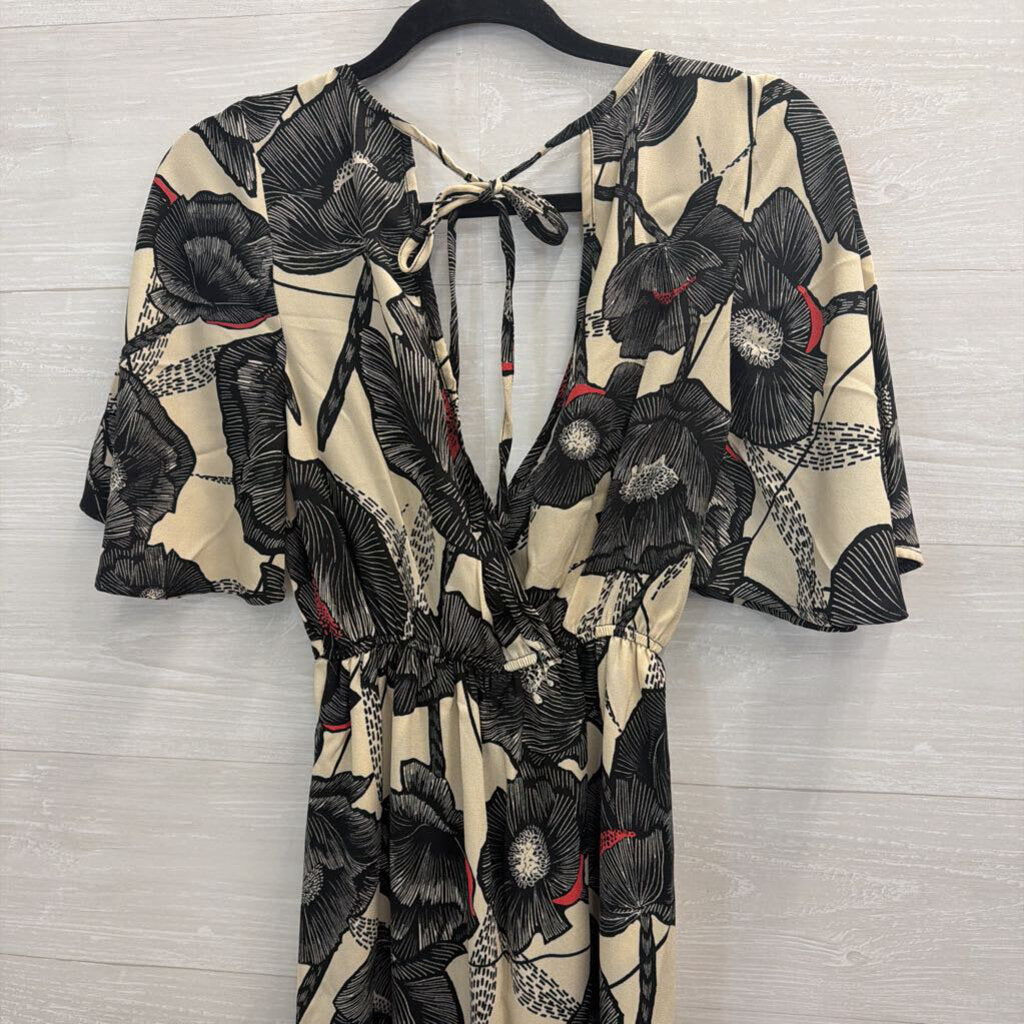 Band of Gypsies White/ Multi Print Romper Dress Extra Small