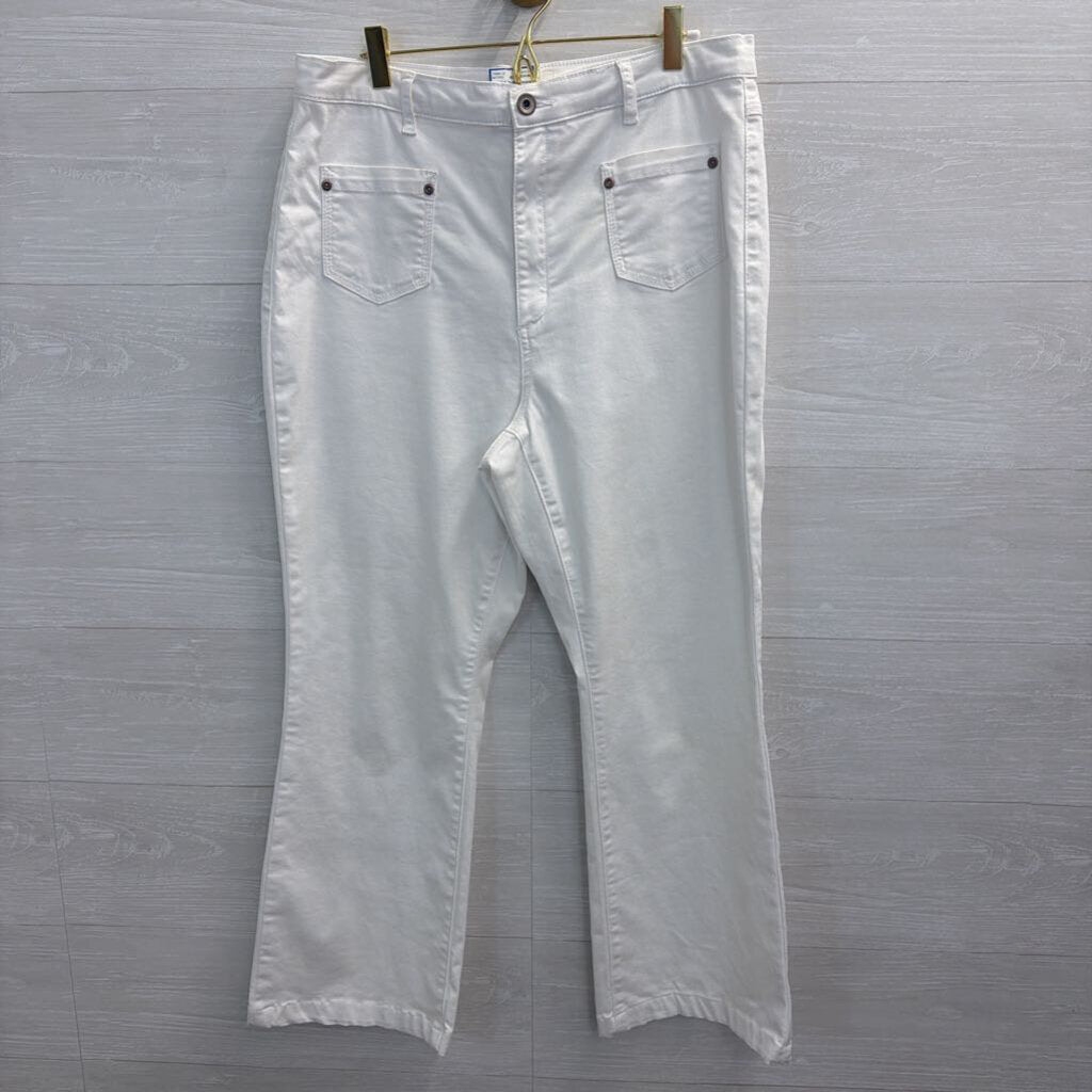 Tribal Jeans White Brooke High Rise Micro Flare Jeans 14