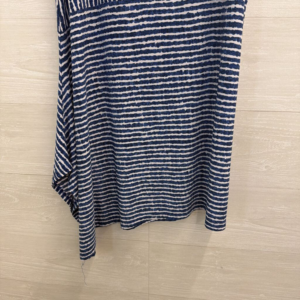 Clara Sun Woo Blue/ White Striped Midi Skirt Large