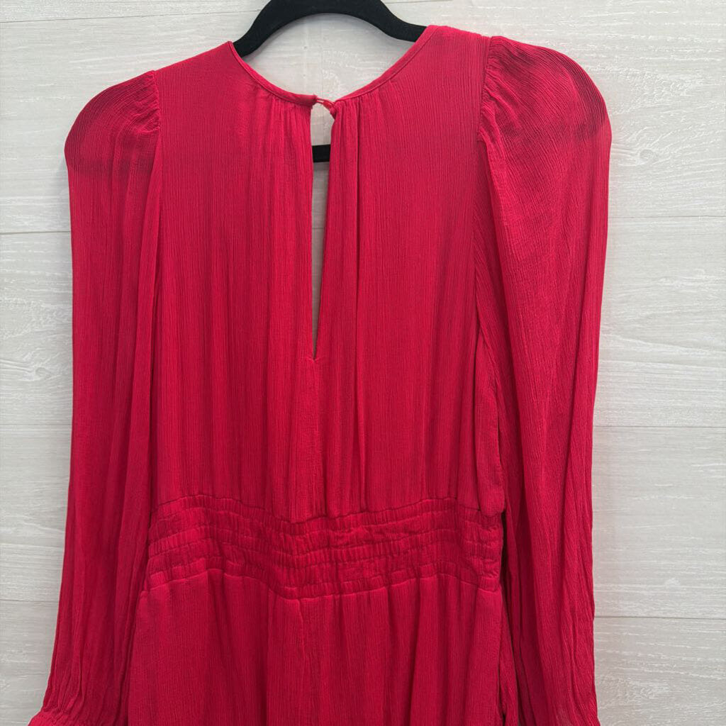 Anthropologie Pink Long Sleeve Romper Medium