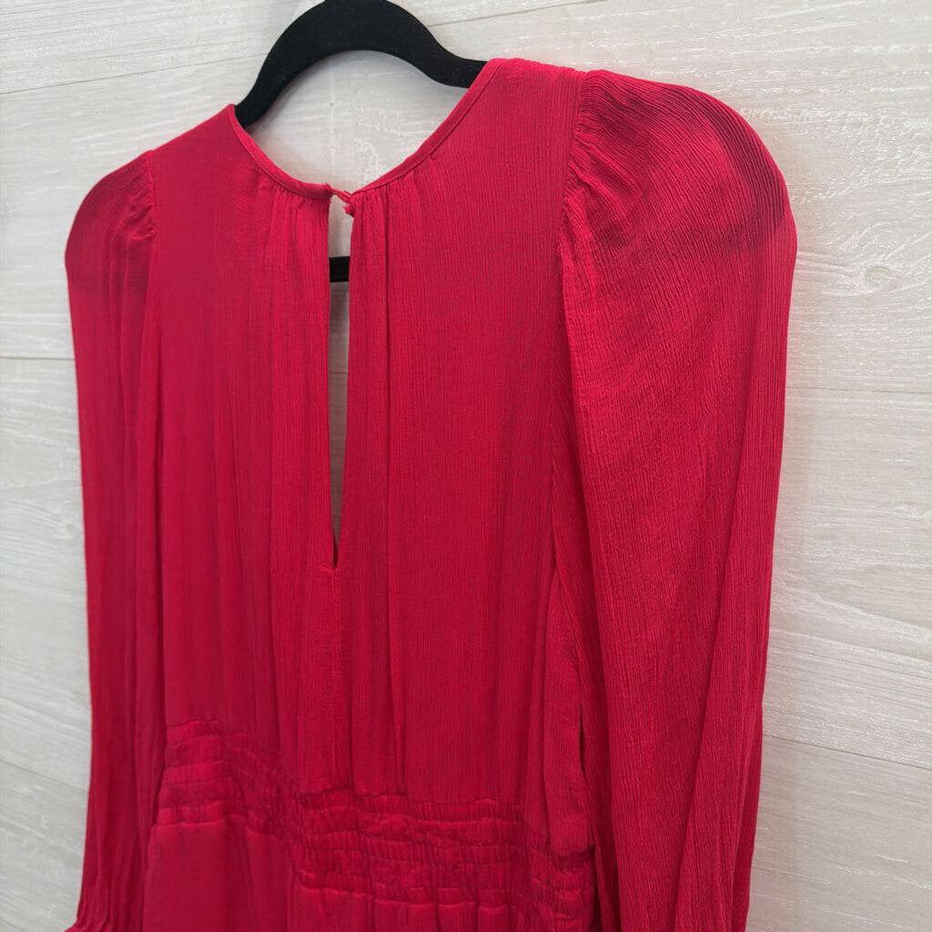 Anthropologie Pink Long Sleeve Romper Medium