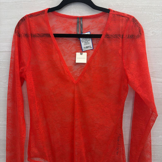 Anthropologie Long Sleeve Sheer Lace Bodysuit Medium