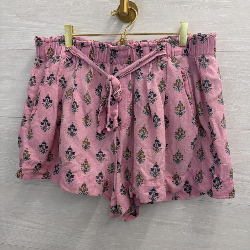Anthropologie Pink Print Pull On Shorts Large