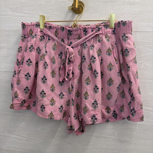 Anthropologie Pink Print Pull On Shorts Large