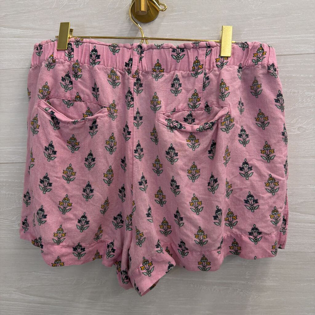 Anthropologie Pink Print Pull On Shorts Large