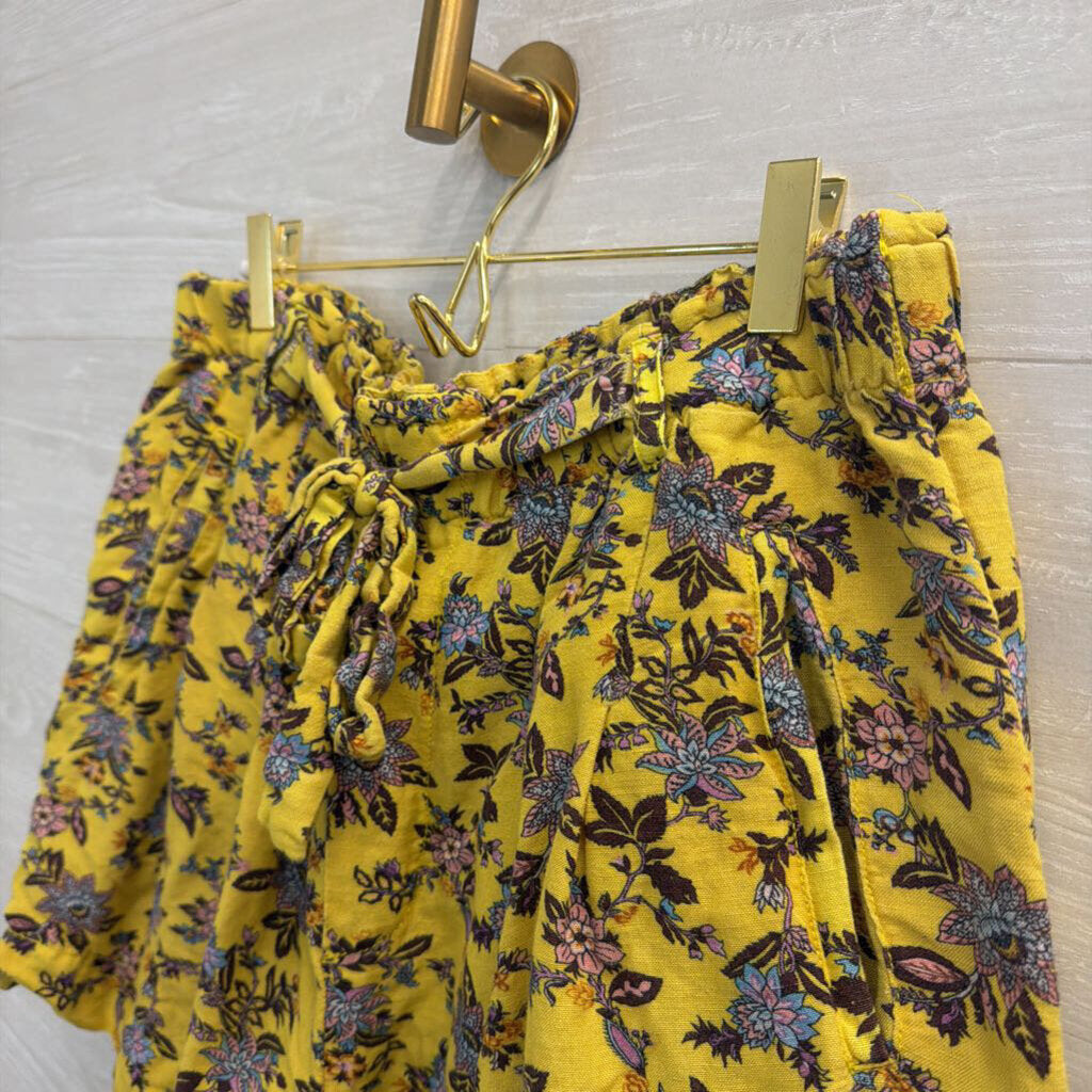 Anthropologie Yellow Print Pull On Shorts Large