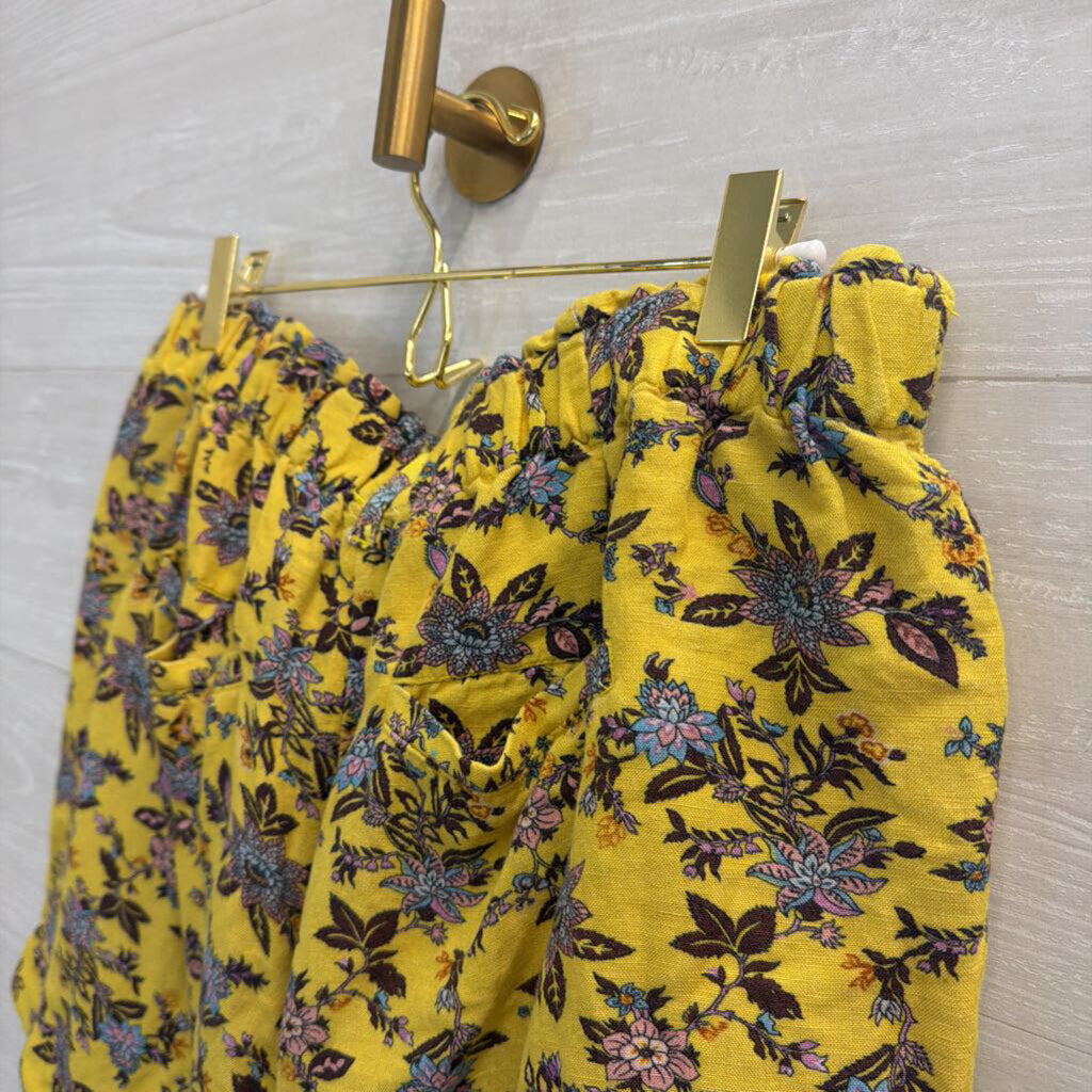 Anthropologie Yellow Print Pull On Shorts Large