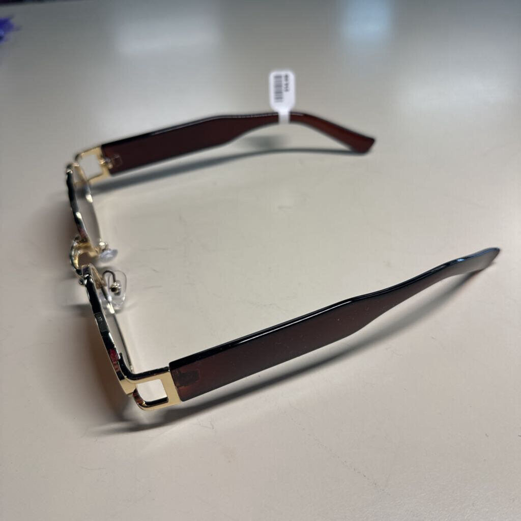 Gold/Brown Oval Sunglasses