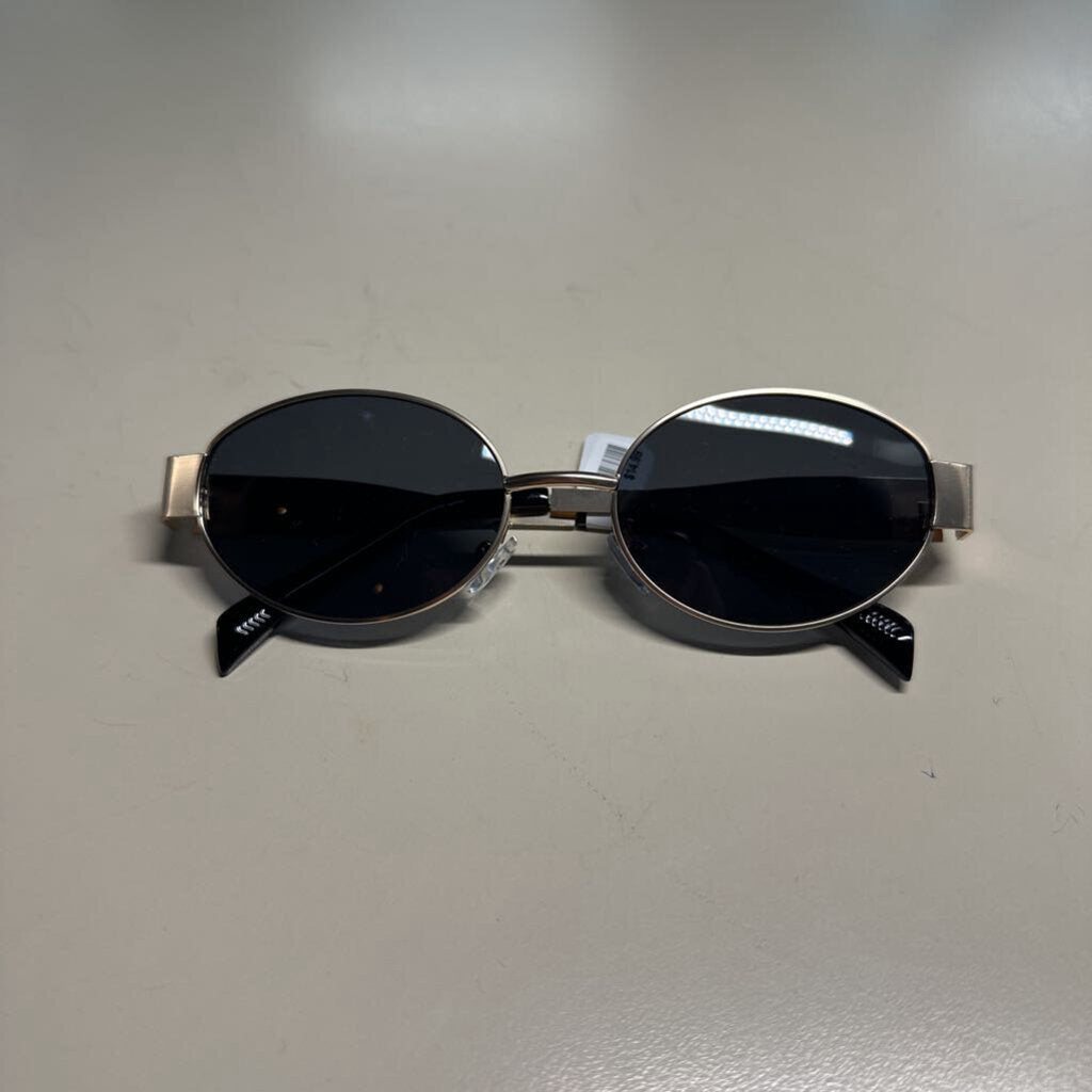 Gold Frame Sunglasses With Black Lens