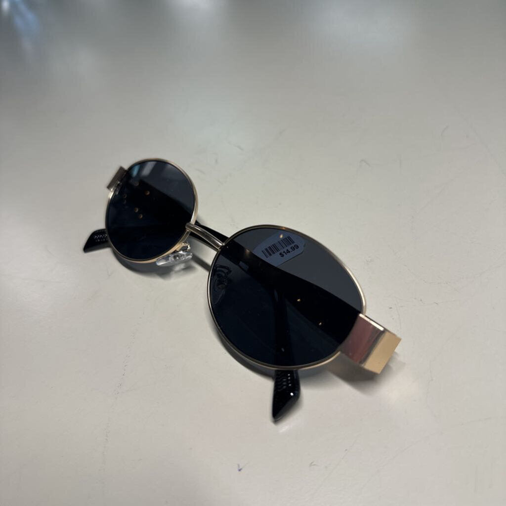 Gold Frame Sunglasses With Black Lens