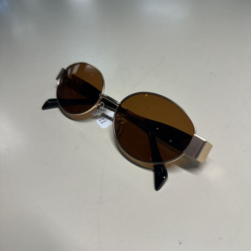 Gold Frame Sunglasses With Brown Lens