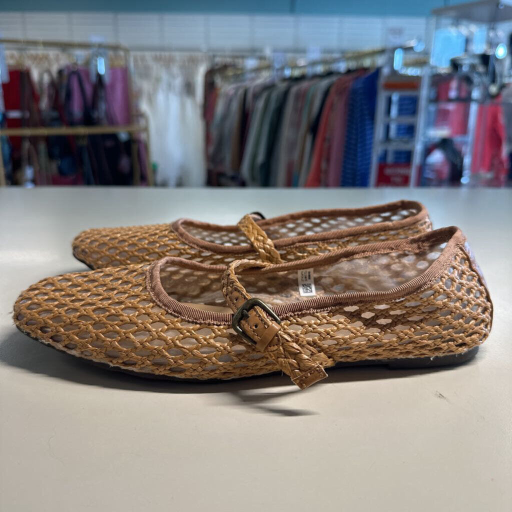 Woven Mary Jane Mesh Flats 8.0