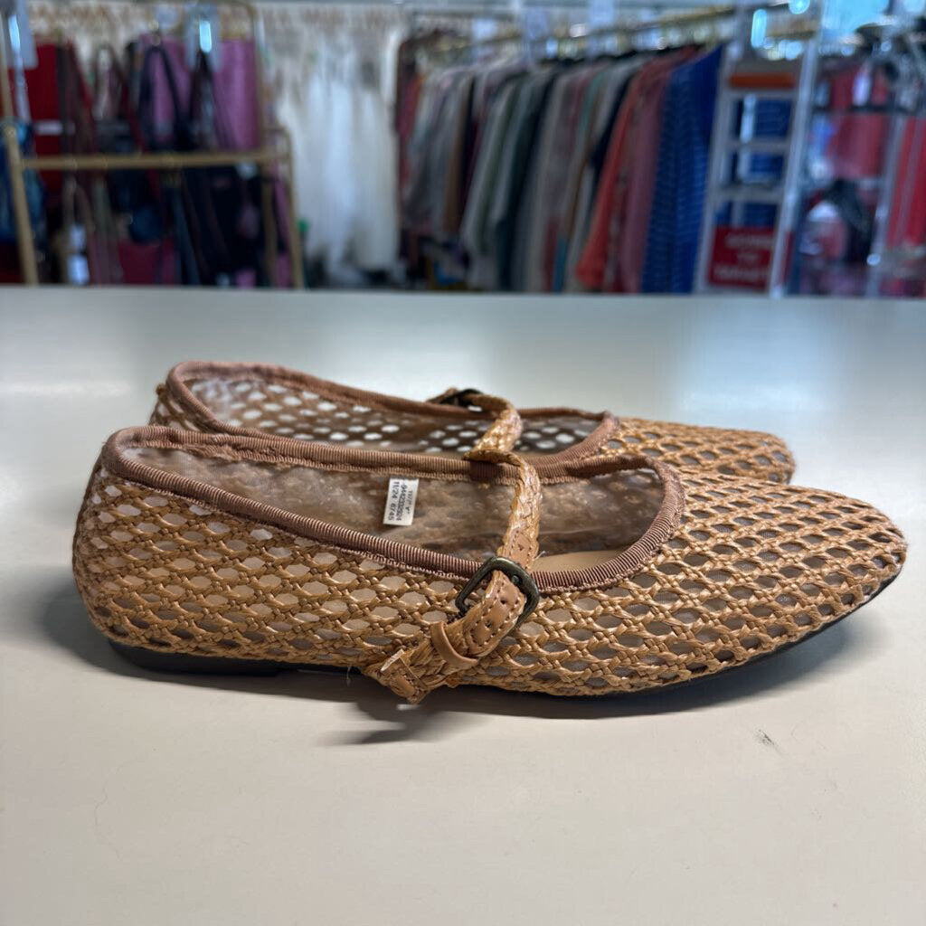 Woven Mary Jane Mesh Flats 8.0