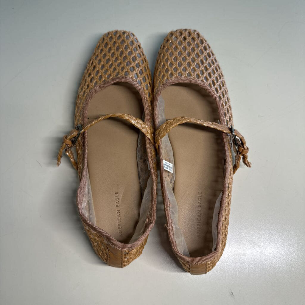 Woven Mary Jane Mesh Flats 8.0