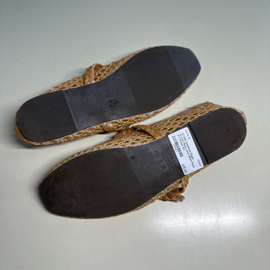 Woven Mary Jane Mesh Flats 8.0