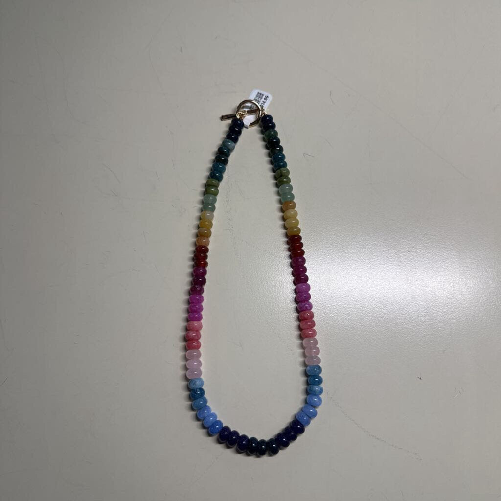 Multicolored Glass Bead Toggle Necklace