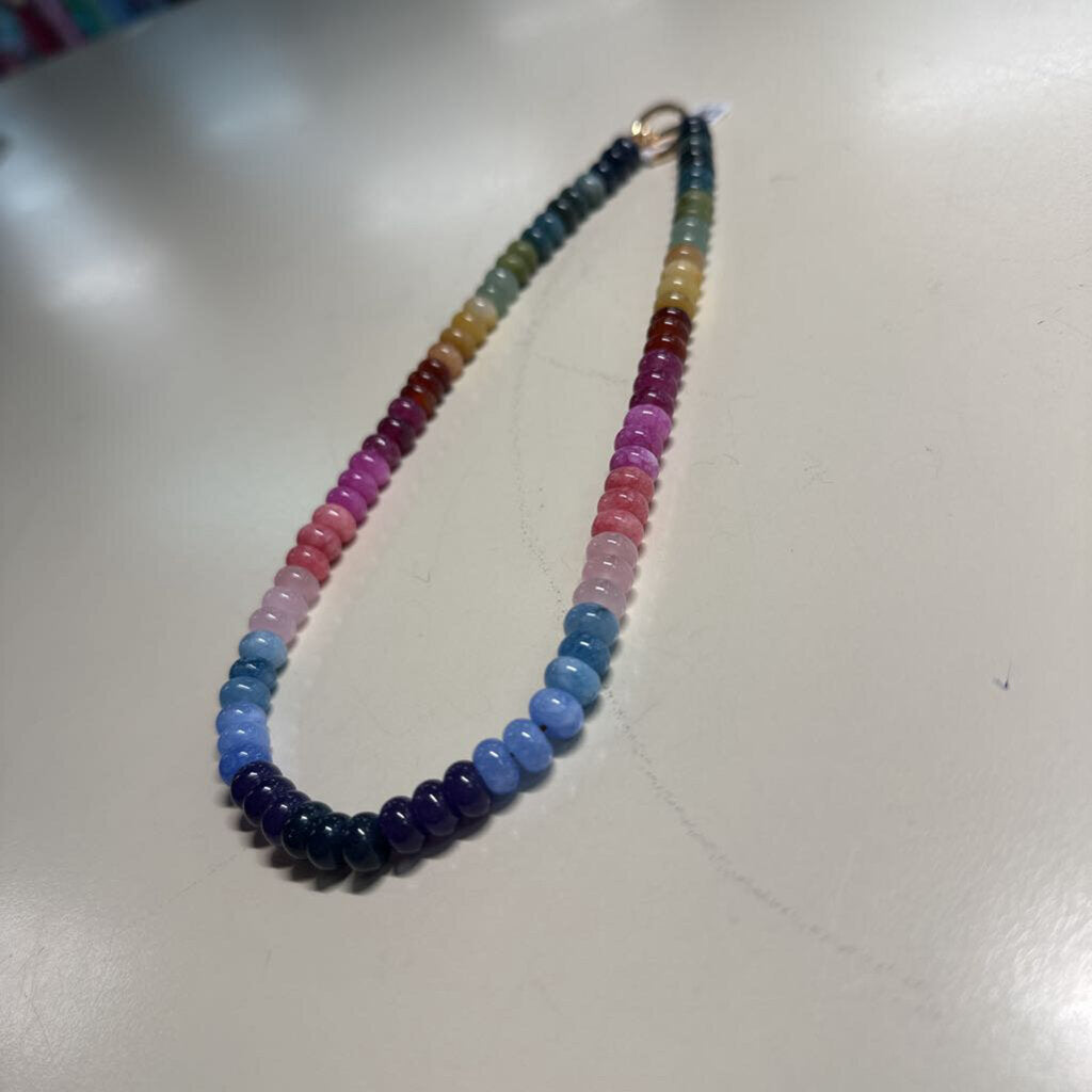 Multicolored Glass Bead Toggle Necklace