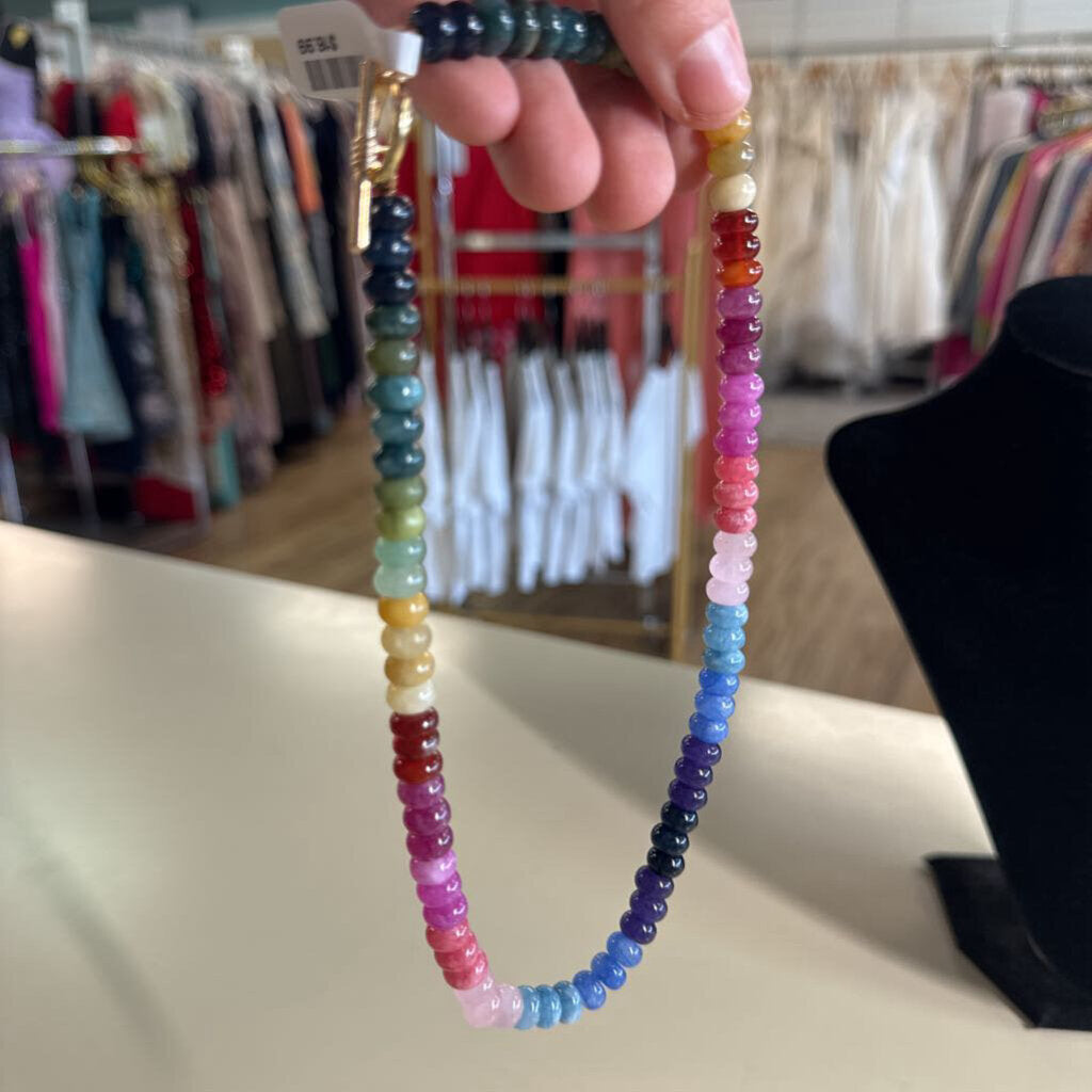 Multicolored Glass Bead Toggle Necklace