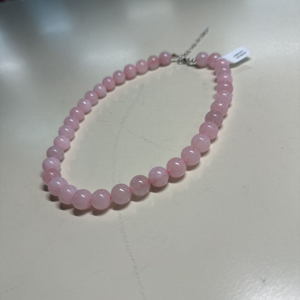 Pink Glass Bead Necklace