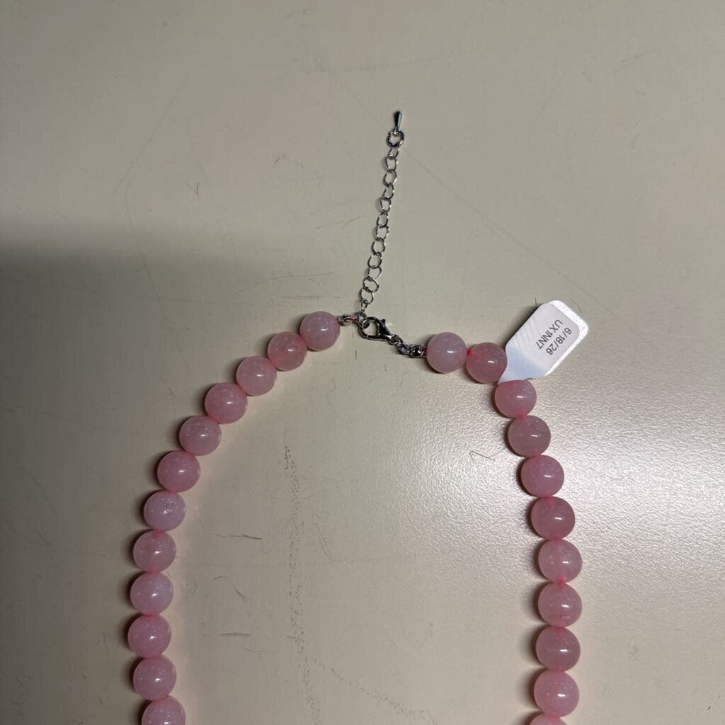 Pink Glass Bead Necklace