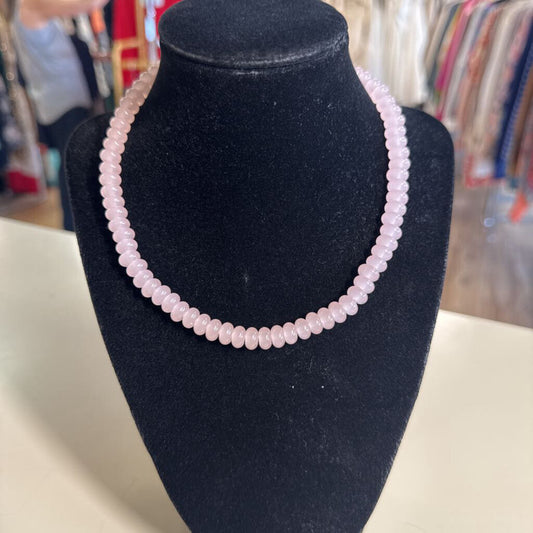 Pink Glass Bead Necklace