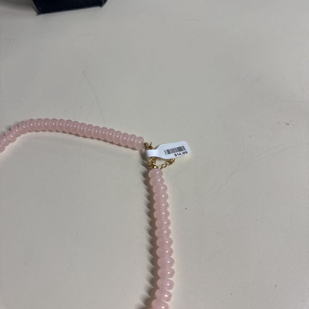 Pink Glass Bead Necklace