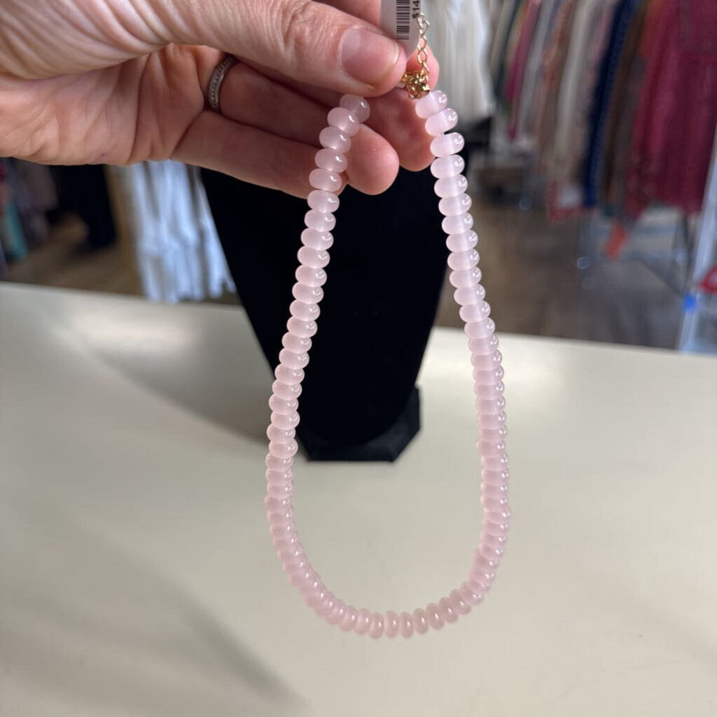 Pink Glass Bead Necklace