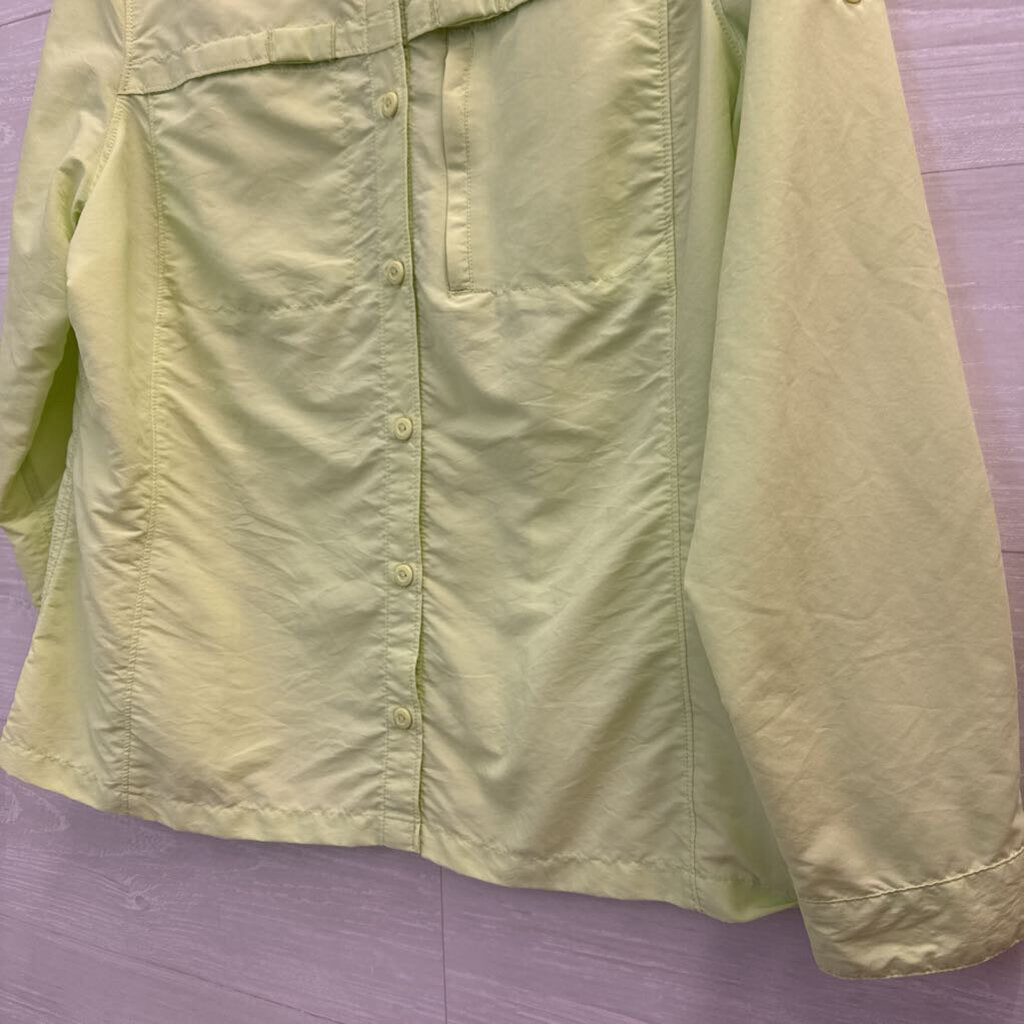 LL Bean Lime Green Athletic Button Down Large
