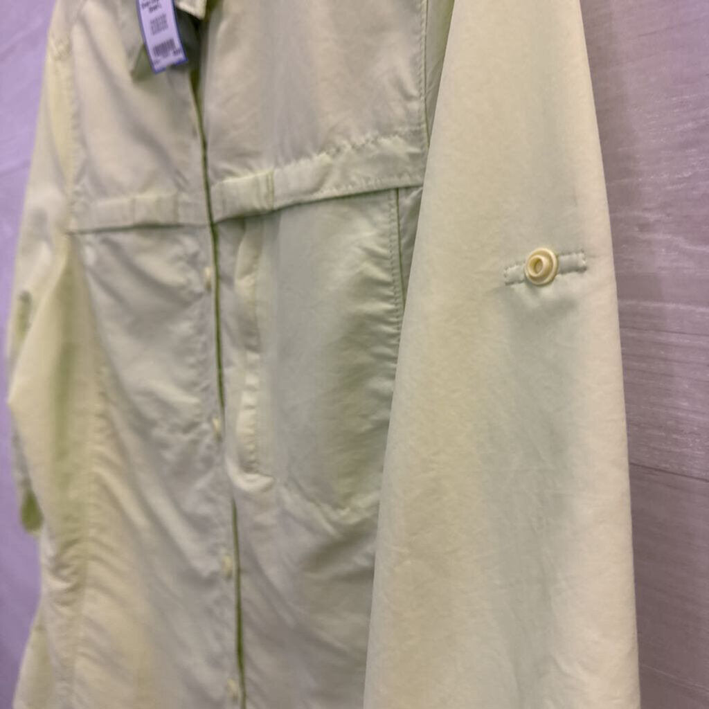 LL Bean Lime Green Athletic Button Down Large
