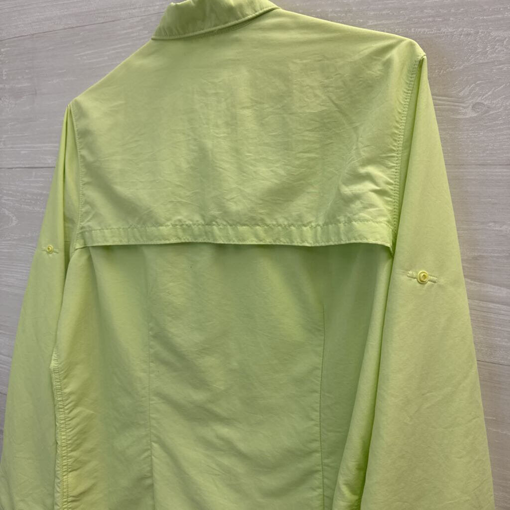 LL Bean Lime Green Athletic Button Down Large